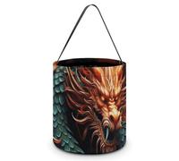 Halloween Trick Or Treat Bucket, Reusable Candy Bag - Foldable Design, Chinese Dragon Trick Or Treat Bag for Parties, Gift Giving & Holiday