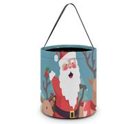 Halloween Trick Or Treat Bucket, Reusable Candy Bag - Foldable Design, Christmas Deer Santa Claus Trick Or Treat Bag for Parties, Gift Giving & Holiday