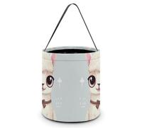 Halloween Trick Or Treat Bucket, Reusable Candy Bag - Foldable Design, Cute Animal Alpaca Trick Or Treat Bag for Parties, Gift Giving & Holiday