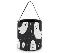 Halloween Trick Or Treat Bucket, Reusable Candy Bag - Foldable Design, Cute Ghost Halloween Pattern Trick Or Treat Bag for Parties, Gift Giving & Holiday