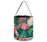 Halloween Trick Or Treat Bucket, Reusable Candy Bag - Foldable Design, Flamingo And Swimming Pool Trick Or Treat Bag for Parties, Gift Giving & Holiday