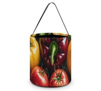 Halloween Trick Or Treat Bucket, Reusable Candy Bag - Foldable Design, Fresh Vegetables Fruits Trick Or Treat Bag for Parties, Gift Giving & Holiday
