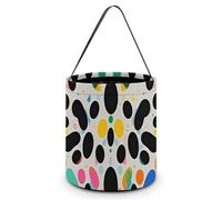 Halloween Trick Or Treat Bucket, Reusable Candy Bag - Foldable Design, Glitter Rainbow Polka Dot Trick Or Treat Bag for Parties, Gift Giving & Holiday