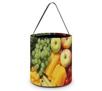 Halloween Trick Or Treat Bucket, Reusable Candy Bag - Foldable Design, Rainbow Vegetable And Fruit Trick Or Treat Bag for Parties, Gift Giving & Holiday