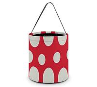 Halloween Trick Or Treat Bucket, Reusable Candy Bag - Foldable Design, Red And White Polka Dots Trick Or Treat Bag for Parties, Gift Giving & Holiday