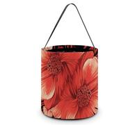 Halloween Trick Or Treat Bucket, Reusable Candy Bag - Foldable Design, Red Floral Pattern Trick Or Treat Bag for Parties, Gift Giving & Holiday