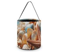 Halloween Trick Or Treat Bucket, Reusable Candy Bag - Foldable Design, Sea Shells And Starfish Trick Or Treat Bag for Parties, Gift Giving & Holiday