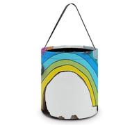 Halloween Trick Or Treat Bucket, Reusable Candy Bag - Foldable Design, Small Rainbow Trick Or Treat Bag for Parties, Gift Giving & Holiday