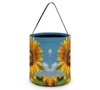Halloween Trick Or Treat Bucket, Reusable Candy Bag - Foldable Design, Sunflower Blooming Flowers Plants Trick Or Treat Bag for Parties, Gift Giving & Holiday