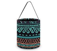 Halloween Trick Or Treat Bucket, Reusable Candy Bag - Foldable Design, Unique Aztec Pattern Trick Or Treat Bag for Parties, Gift Giving & Holiday