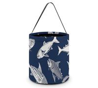 Halloween Trick Or Treat Bucket, Reusable Candy Bag - Foldable Design, Various Sea Fish Pattern Trick Or Treat Bag for Parties, Gift Giving & Holiday