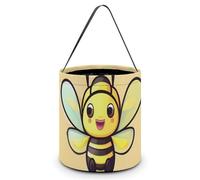 Halloween Trick Or Treat Bucket, Reusable Candy Bag - Foldable Design, Yellow Bee Trick Or Treat Bag for Parties, Gift Giving & Holiday