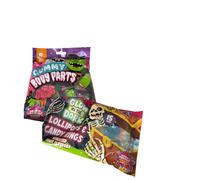Halloween Trick or Treats Sweets Hamper - Includes Gummy Body Parts, Candy Rings, Eyeball Lolly Mix - Perfect For Adults & Kids Halloween Parties - Sweets Hamper - Scary Party Mix