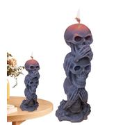 Halloween Triple Skull Candle, Hear No Evil See No Evil Speak Candle, Skull Candles Horror Decor Gothic Skeleton Halloween Decor Candles