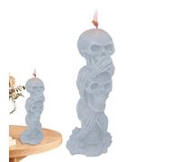 Halloween Triple Skull Candle, Skeleton Head Candle - Halloween Candles 3 Skull Head Figurine Candle | Halloween Candles Feel No Evil See Evil Do Not See Evil Parl