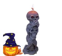 Halloween Triple Skull Candle, Skeleton Head Candle, Skull Candles Horror Decoration and Novelty, 3 Head Figure, Candle, Horror Atmosphere Decoration