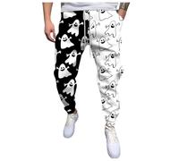 Halloween Trousers Men's Jogging Bottoms Men's Stretch with Elastic Band Training Trousers with Drawstring and Horrible Printed Casual Trousers Leg RCA Bottom Sports Trousers Lightweight Fabric