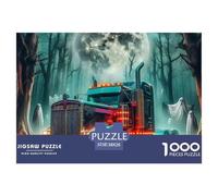 Halloween Truck in Haunted Forest Smooth Surface Excellent Hobby Gift, Perfect for Adults, Teenagers And Puzzle Enthusiasts 38x26cm/1000pcs