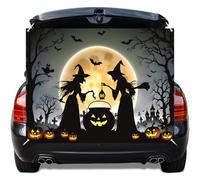 Halloween Trunk or Treat Decor Kit - Witch’s Pot & Pumpkin Garage Door Banner + SUV Archway Backdrop for Haunted House Outdoor Party