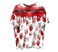 Halloween Tshirt Men Blood Stained T Shirt Men's Halloween Costume 3D Print Problem Solved Bloody Shirts Blood Graphic Plus Size Solid Color Short Sleeve Loose Fit Halloweenn Nights Cosplay Events