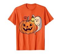 Halloween Tshirt Orange Pumpkin Spooky Horror Party Costume T-Shirt