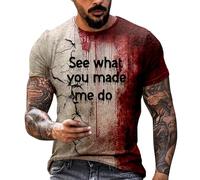 Halloween Tshirts for Men Halloween Clothing, Men's Halloween Costume T-Shirt 3D Print Photo-Realistic Short Sleeve Tshirt for Halloween Cosplay Costume