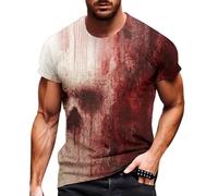 Halloween Tshirts for Men Short Sleeve Shirt, Men's Halloween Costume T-Shirt 3D Print Photo-Realistic Short Sleeve Tshirt for Halloween Cosplay Costume
