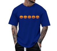 Halloween Tshirts for Men Short Sleeve Shirt, Men's Tshirt Halloween Gothic Horror Print Crew Neck Shirt Outdoor Sports for Halloween Cosplay Costume