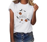 Halloween Tshirts Women I Just Want to Go to The Pumpkinpatch Drink Pumpkin Spice But It's Still 180 Short Sleeve Top Ladies Tops (White, L) Halloween Costumes for Girls 8-10