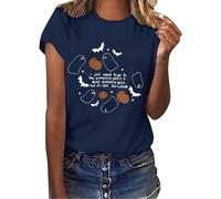 Halloween Tshirts Women I Just Want to Go to The Pumpkinpatch Drink Pumpkin Spice But It's Still 180 Short Sleeve Top Ladies Tops (Navy, XL) Pumpkin Outfit Adult