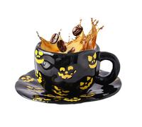 Halloween Tug 320ml Ceramic Mug for Hot Coffee Drinks, Autumn Gatherings with Irregular Design, Holiday Drincement for Office, Dining Room, Study, Hotel, Table