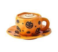 Halloween Tug 320ml Ceramic Mug for Hot Coffee Drinks, Autumn Gatherings with Irregular Design, Holiday Drincement for Office, Dining Room, Study, Hotel, Table