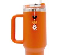 Halloween Tumbler Accessory - Pumpkin Ghost Cup Decoration For Stanley 30oz 40oz Bat Water Bottle Straw Chain Gift for Coffee Lovers