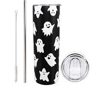 Halloween Tumbler Halloween Gifts for Women, ghost cups gothic Tumblers with Lids and Straw, Coffee Mug Travel Cup Unique Birthday Gift