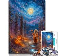 Halloween Under The Night Sky Jigsaw Puzzles for Adults 1000,for Educational Game Challenge Toy for Is Ideal As A Gift for The Whole Family 38x26cm