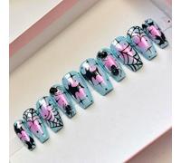 Halloween Unguis Art Set Rose Search Engine Manifestation Pattern Persist Hoofs with Scintillate Decoration 30 Divisions Halloween False Nail Set