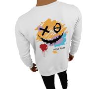 Halloween Unisex Adults Christmas Red White Green Striped Knitted Jumper - Xmas Elf Party Fancy Dress Sweater Top Plus Size Sportwear Christmas Jumpers for Men UK (White-d, L)