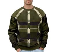 Halloween Unisex Adults Christmas Red White Green Striped Knitted Jumper - Xmas Elf Party Fancy Dress Sweater Top Plus Size Overcoat Xmas Jumpers Mens (2-Army Green, L)