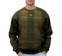 Halloween Unisex Adults Christmas Red White Green Striped Knitted Jumper - Xmas Elf Party Fancy Dress Sweater Top Plus Size Outwear Funny Naughty Christmas Jumpers (8-Army Green, XL)