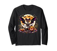 Halloween Vampire Bat Skeleton Creepy Pumpkin Jack o Lantern Long Sleeve T-Shirt