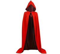 Halloween Vampire Cape | Black and Red Reversible Halloween Cape, Masquerade Party Cape - Dracula Costume | Halloween Cape for Adults, Witch Cape, Double Sided Hooded Neck