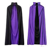 Halloween Vampire Cape,Unisex Reversible Stand Collar Cloak,Cosplay Masquerade Costume (Purple, Large - 150cm/59" for adults)