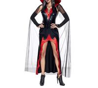 Halloween Vampire Costume for Women Female Vampiress Costum Outfit Dress Up Gothic Midnight Cosplay Outfits (A-Black, M)