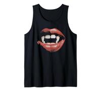 Halloween Vampire Fangs Lip Bite Female Women Tank Top
