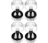 Halloween Vampire Fangs, Retractable Vampire Tooth Cosplay, No Gum Irritation Reusable Vampire Teeth for Halloween, Halloween Party Decoration(4 Pairs, 13/15/17/19mm, Box Packaging)