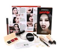 Halloween Vampire Makeup Kit, Complete Vampire SFX Make Up Set with Vampire Teeth Fangs, Fake Blood and White Foundation for Cosplay, Costume Party, Stage, Movies & Theater
