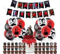 Halloween Vampire Party Supplies - 41Pcs Halloween Birthday Party Decorations, Themed Accessories, Classic Movie Balloons, Cake Topper for Adults
