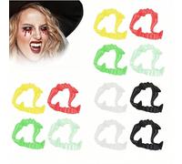 Halloween Vampire Teeth,12PCS Fake Vampire Fangs Werewolf Zombie Fangs,Halloween Plastic Vampire Teeth,Halloween Cosplay Party Decoration