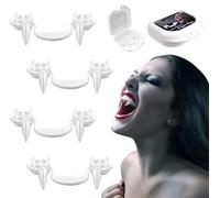 Halloween Vampire Teeth, 4 Pieces Retractable Vampire Fangs, Realistic Vampire Teeth for Kids Adult, Halloween Fake Fangs, Accessories for Vampire Costume Cosplay Party