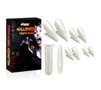 Halloween Vampire Teeths Halloween Tooth Fangs For Kids Adults Horror Vampire Fangs Dentures White Costume Props Spooky Theme Party Christmas Vampire Teeth Caps (6pcs)